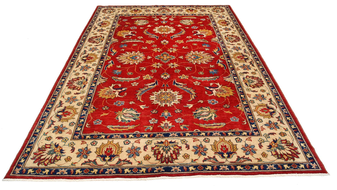 Rust Afghan Ziegler Rug 6' 6" x 9' 2" Hand-Knotted | No. AT22228