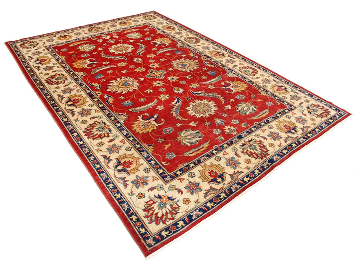 Rust Afghan Ziegler Rug 6' 6" x 9' 2" Hand-Knotted | No. AT22228