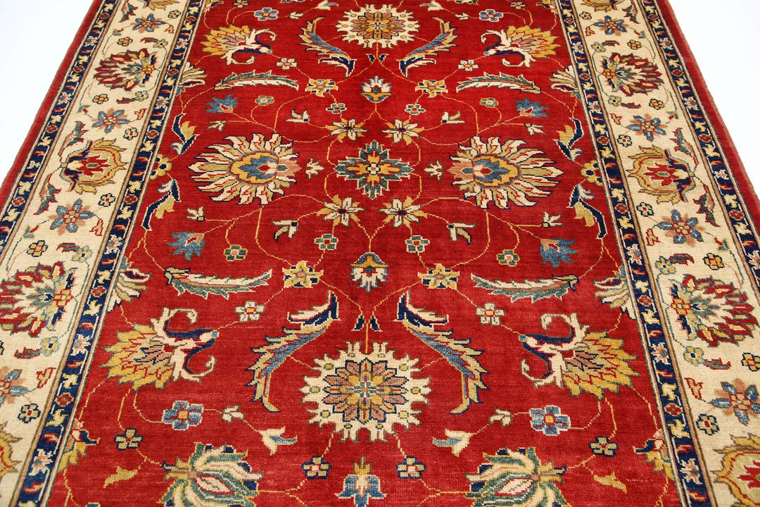 Rust Afghan Ziegler Rug 6' 6" x 9' 2" Hand-Knotted | No. AT22228