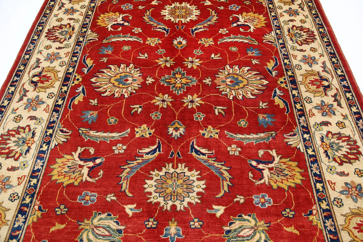 Rust Afghan Ziegler Rug 6' 6" x 9' 2" Hand-Knotted | No. AT22228