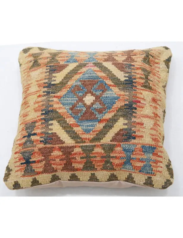 Afghan Tribal Pillow 1' 5" x 1' 5" Hand-Woven | No. AT22287