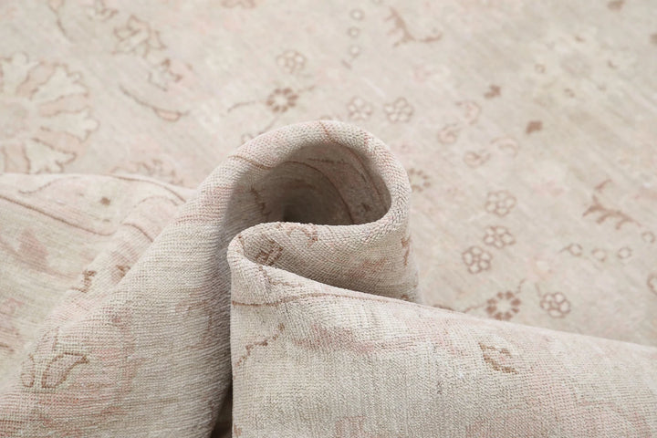 Ivory Afghan Serenity Rug 8' 10" x 12' 1" Hand-Knotted | No. AT22313