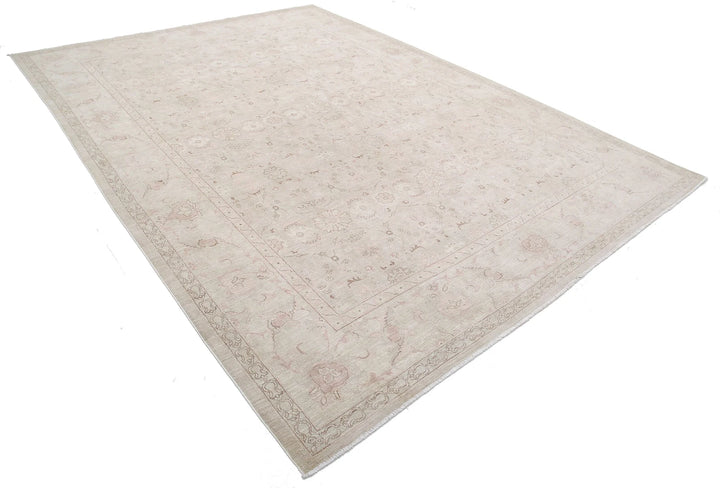 Ivory Afghan Serenity Rug 8' 10" x 12' 1" Hand-Knotted | No. AT22313