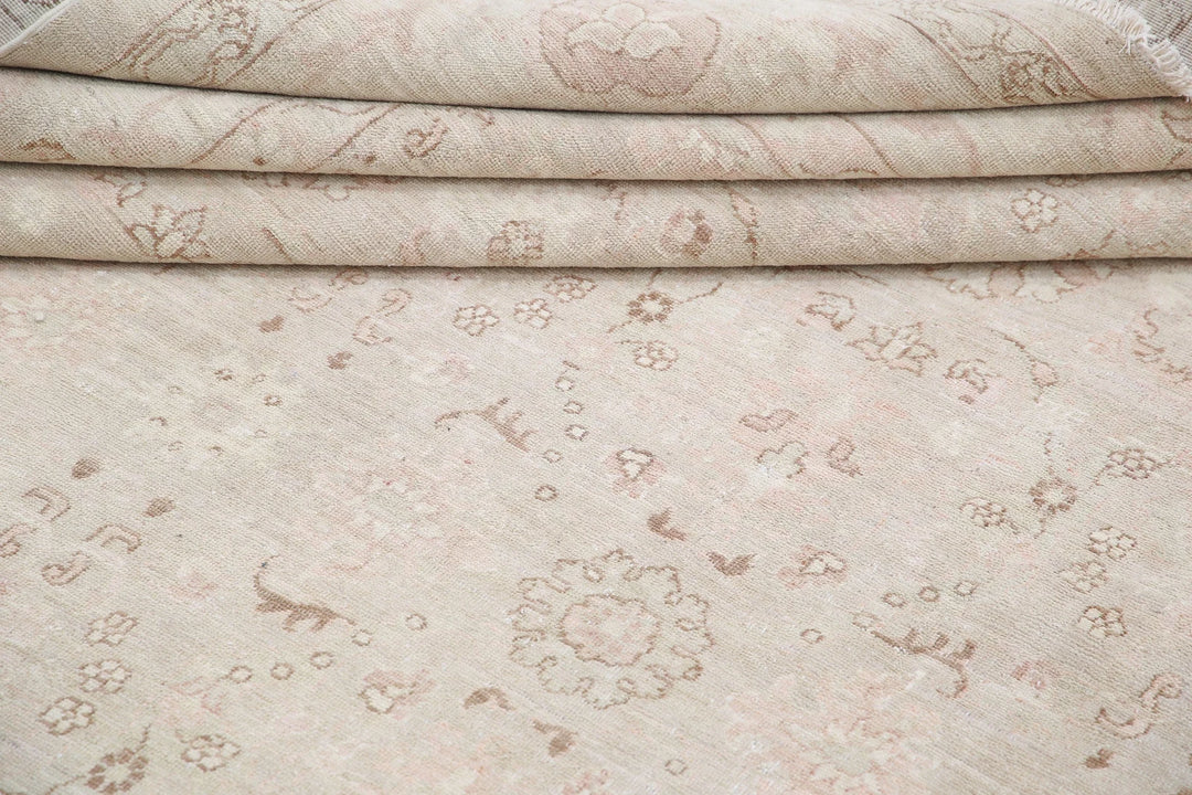 Ivory Afghan Serenity Rug 8' 10" x 12' 1" Hand-Knotted | No. AT22313