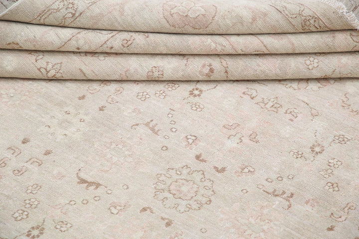 Ivory Afghan Serenity Rug 8' 10" x 12' 1" Hand-Knotted | No. AT22313