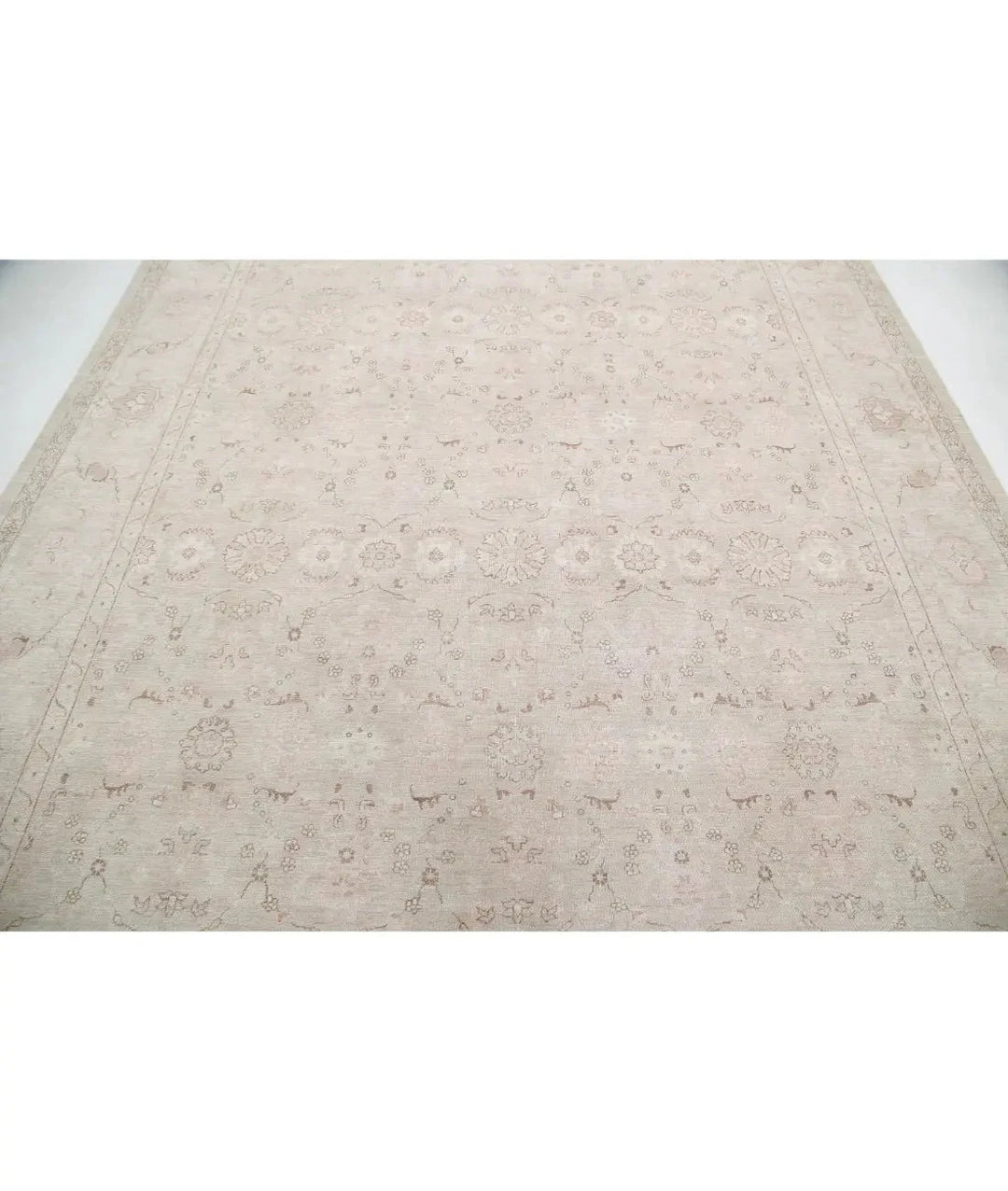 Ivory Afghan Serenity Rug 8' 10" x 12' 1" Hand-Knotted | No. AT22313