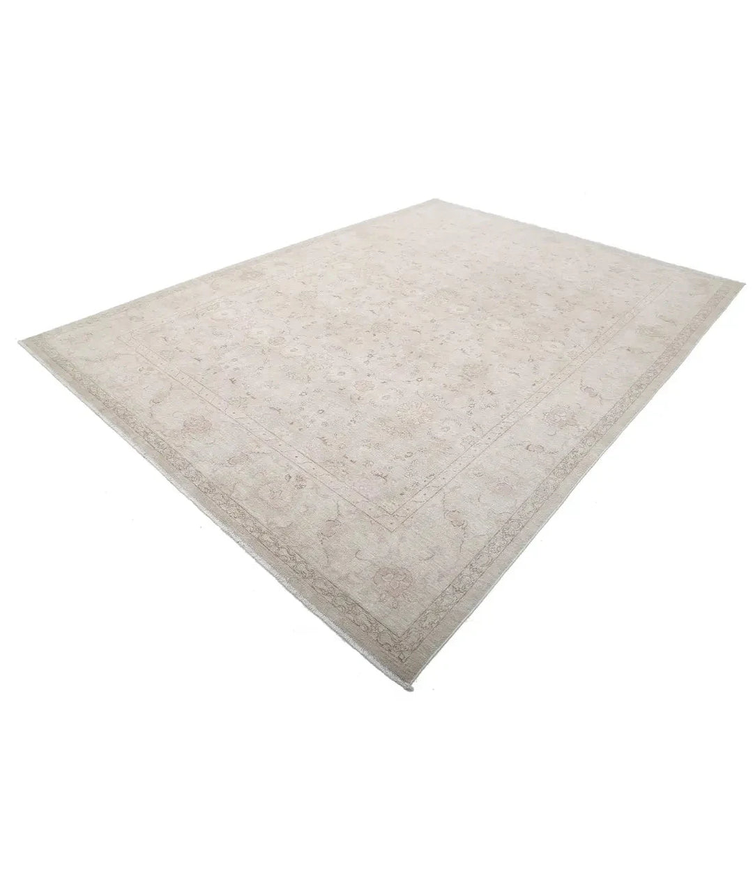 Ivory Afghan Serenity Rug 8' 10" x 12' 1" Hand-Knotted | No. AT22313