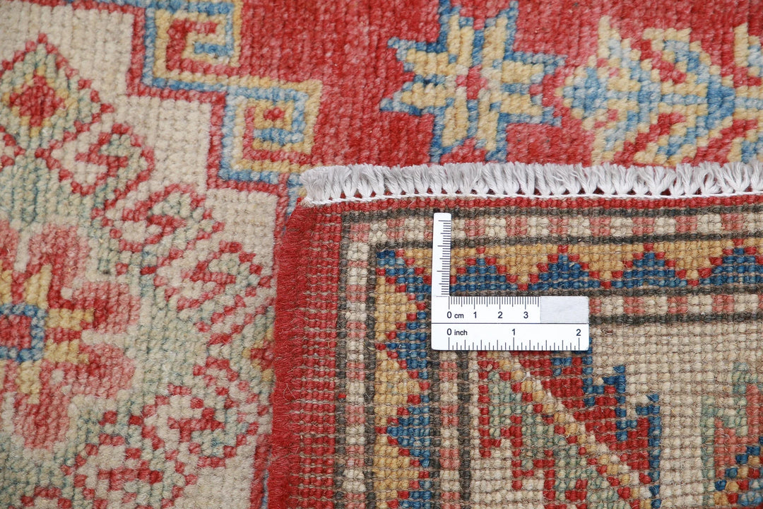 Afghan Kazak Rug 2' 2" x 3' 7" Hand-Knotted | No. AT22314
