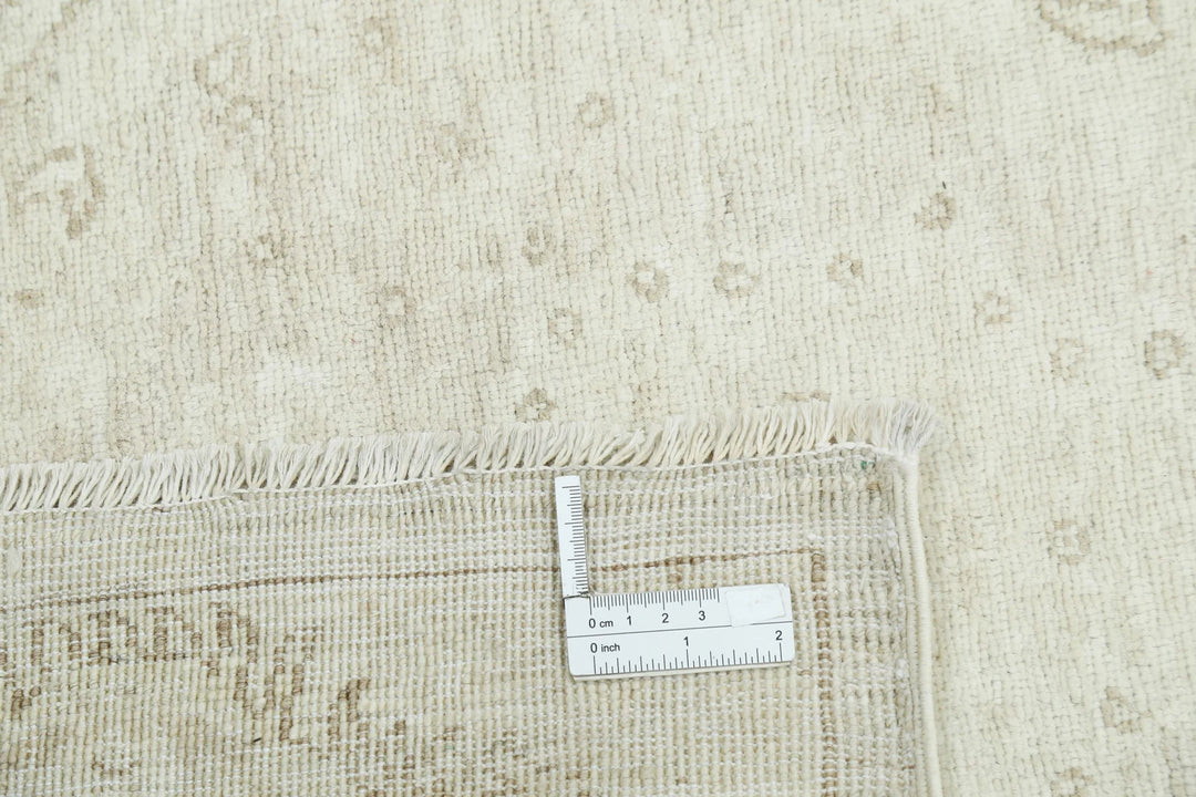Ivory Afghan Serenity Rug 7' 9" x 9' 9" Hand-Knotted | No. AT22474