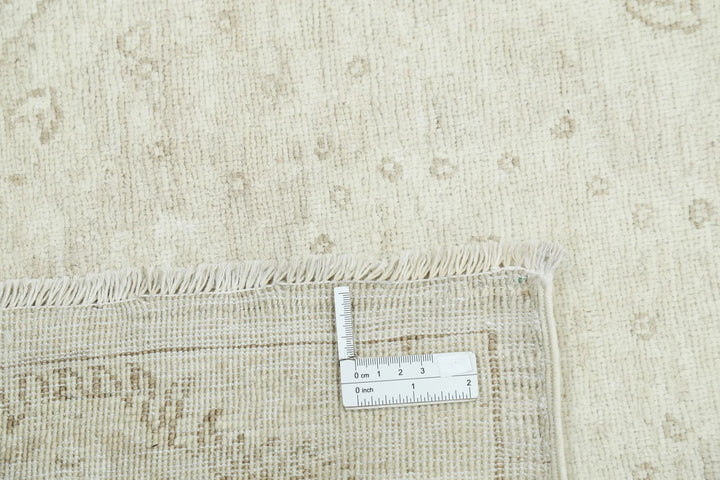 Ivory Afghan Serenity Rug 7' 9" x 9' 9" Hand-Knotted | No. AT22474