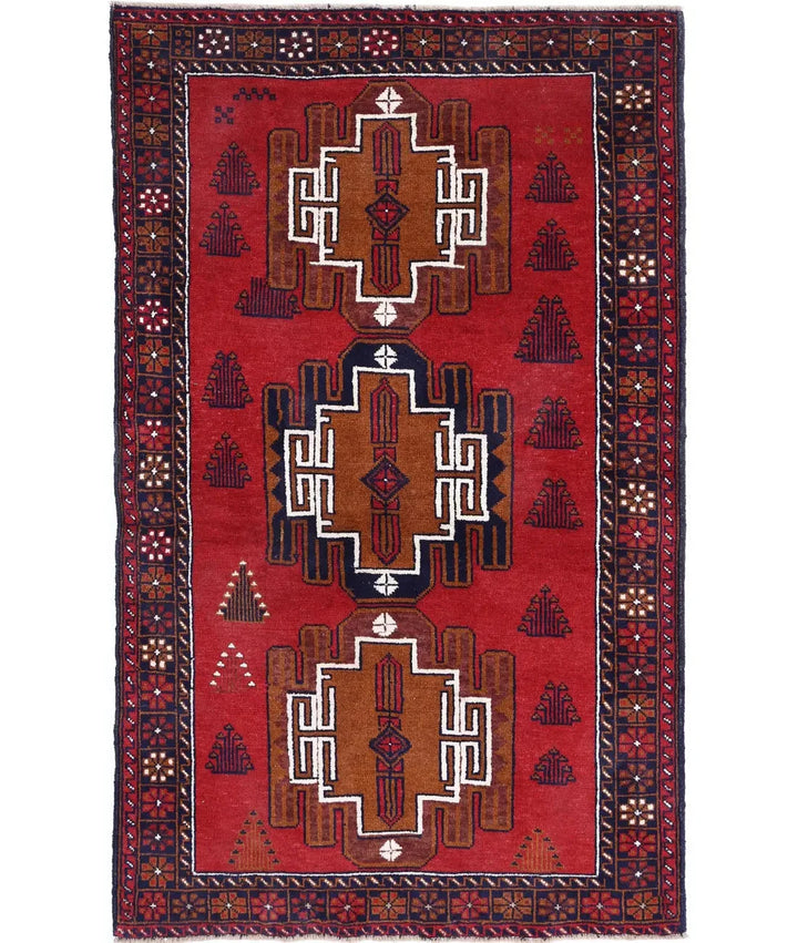 Afghan Tribal Rug 3' 5" x 5' 9" Hand-Knotted | No. AT22476