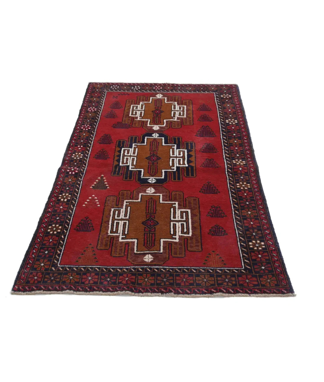 Afghan Tribal Rug 3' 5" x 5' 9" Hand-Knotted | No. AT22476