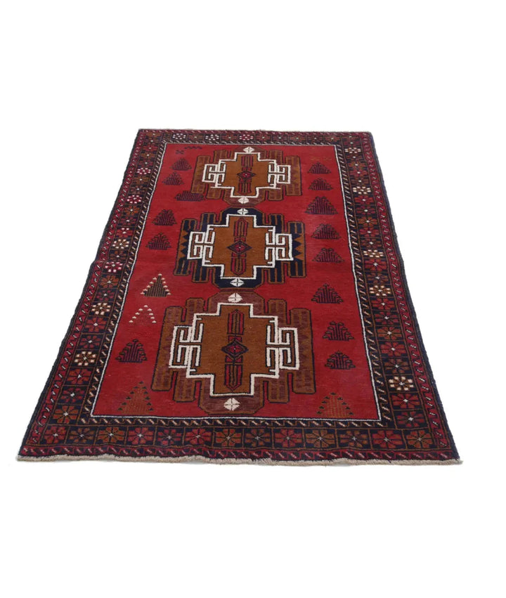 Afghan Tribal Rug 3' 5" x 5' 9" Hand-Knotted | No. AT22476
