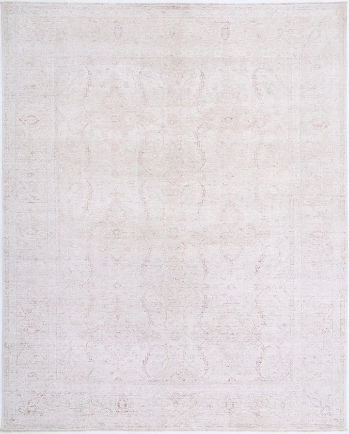 Ivory Afghan Serenity Rug 9' 1" x 11' 2" Hand-Knotted | No. AT22489