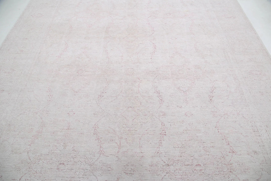 Ivory Afghan Serenity Rug 9' 1" x 11' 2" Hand-Knotted | No. AT22489