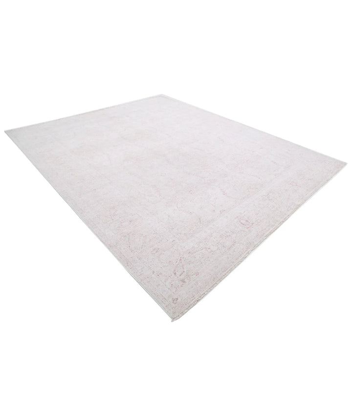 Ivory Afghan Serenity Rug 9' 1" x 11' 2" Hand-Knotted | No. AT22489
