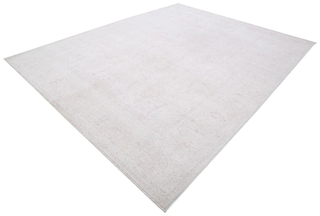Ivory Afghan Serenity Rug 9' 1" x 11' 2" Hand-Knotted | No. AT22489
