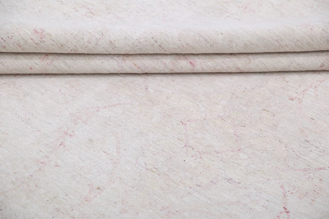 Ivory Afghan Serenity Rug 9' 1" x 11' 2" Hand-Knotted | No. AT22489