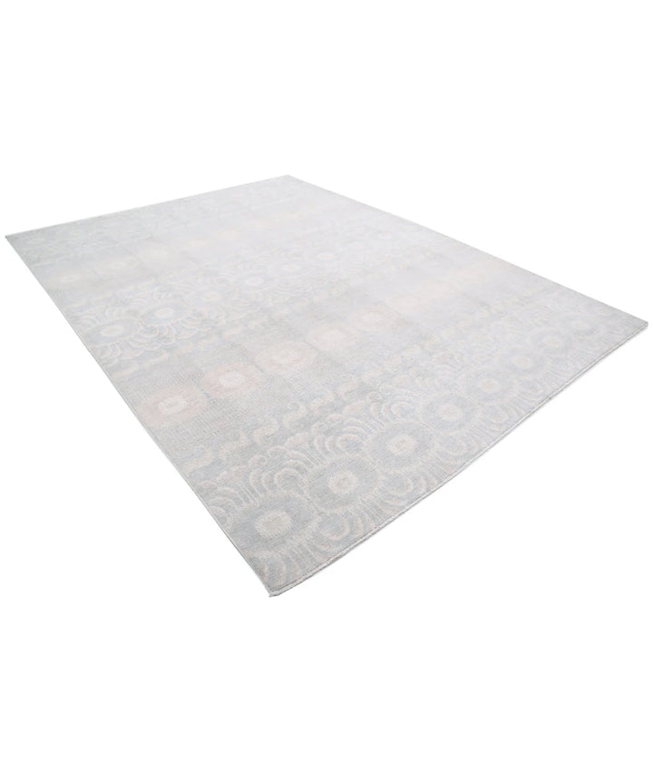 Grey Afghan Oriental Rug 8' 9" x 11' 3" Hand-Knotted | No. AT22656