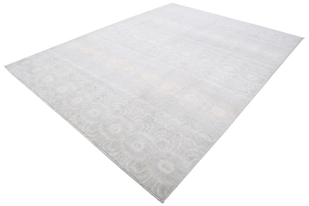Grey Afghan Oriental Rug 8' 9" x 11' 3" Hand-Knotted | No. AT22656