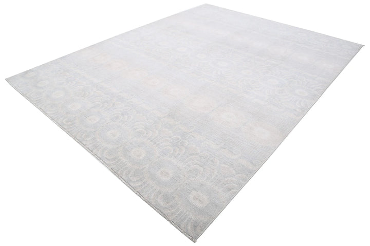 Grey Afghan Oriental Rug 8' 9" x 11' 3" Hand-Knotted | No. AT22656