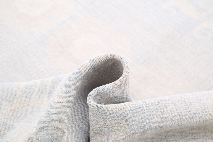 Grey Afghan Oriental Rug 8' 9" x 11' 3" Hand-Knotted | No. AT22656