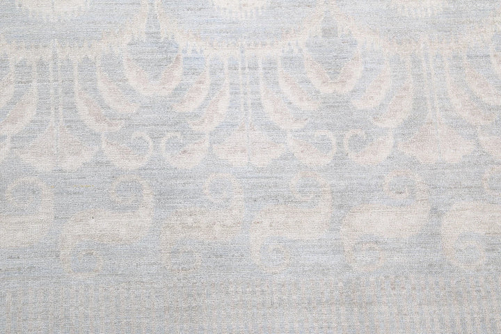 Grey Afghan Oriental Rug 8' 9" x 11' 3" Hand-Knotted | No. AT22656