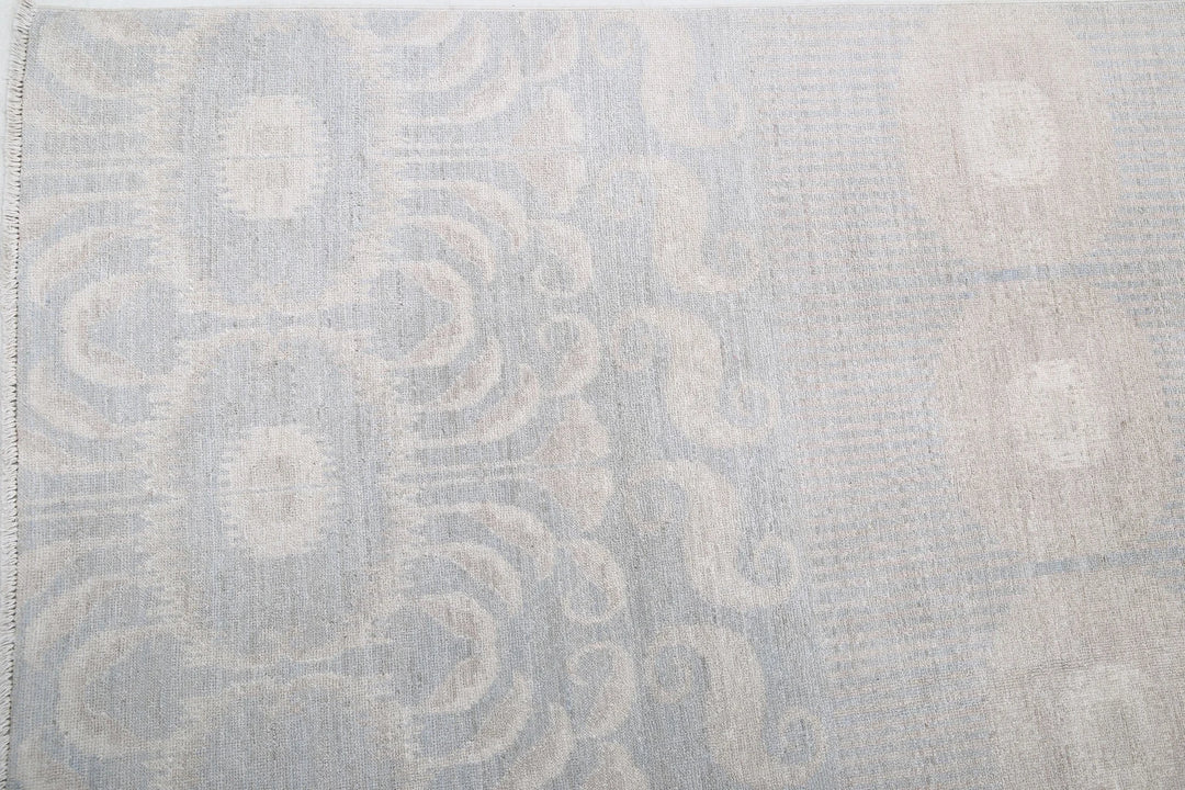 Grey Afghan Oriental Rug 8' 9" x 11' 3" Hand-Knotted | No. AT22656