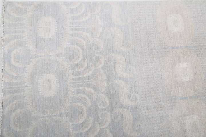 Grey Afghan Oriental Rug 8' 9" x 11' 3" Hand-Knotted | No. AT22656