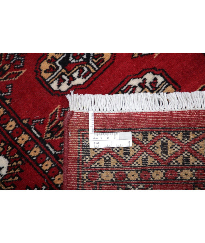 Red Pakistani Bokhara Rug 2' 1" x 6' 2" Hand-Knotted | No. AT22818