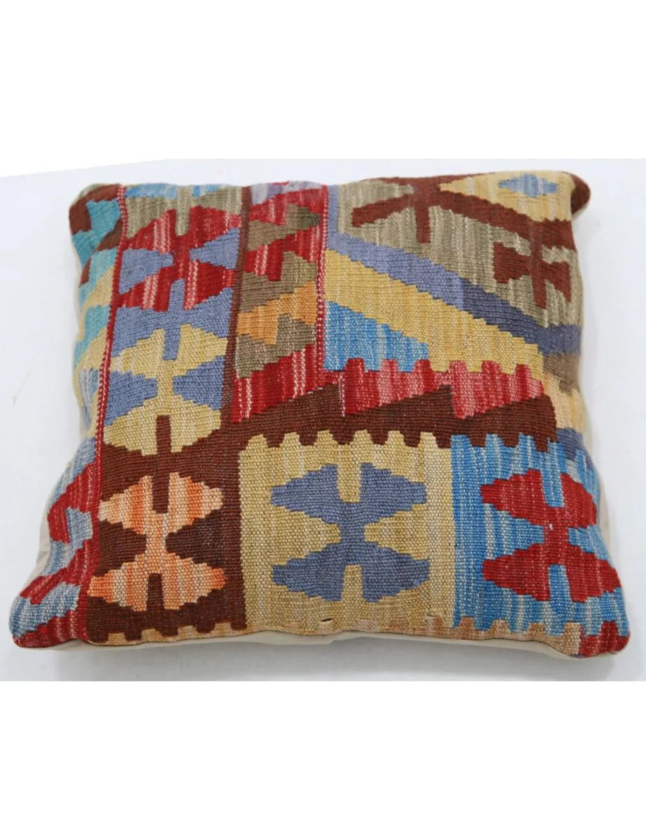 Afghan Tribal Pillow 1' 5" x 1' 5" Hand-Woven | No. AT22819