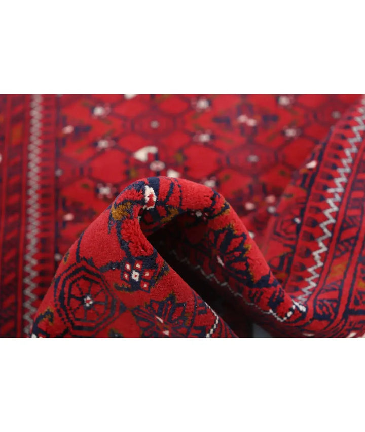 Red Afghan Khamyab Rug 3' 1" x 4' 9" Hand-Knotted | No. AT22835