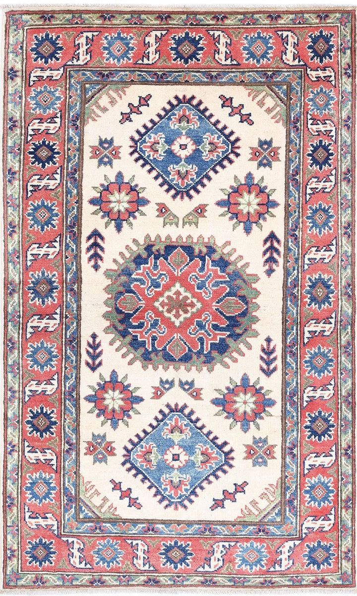 Afghan Kazak Rug 2' 10" x 4' 11" Hand-Knotted | No. AT22998