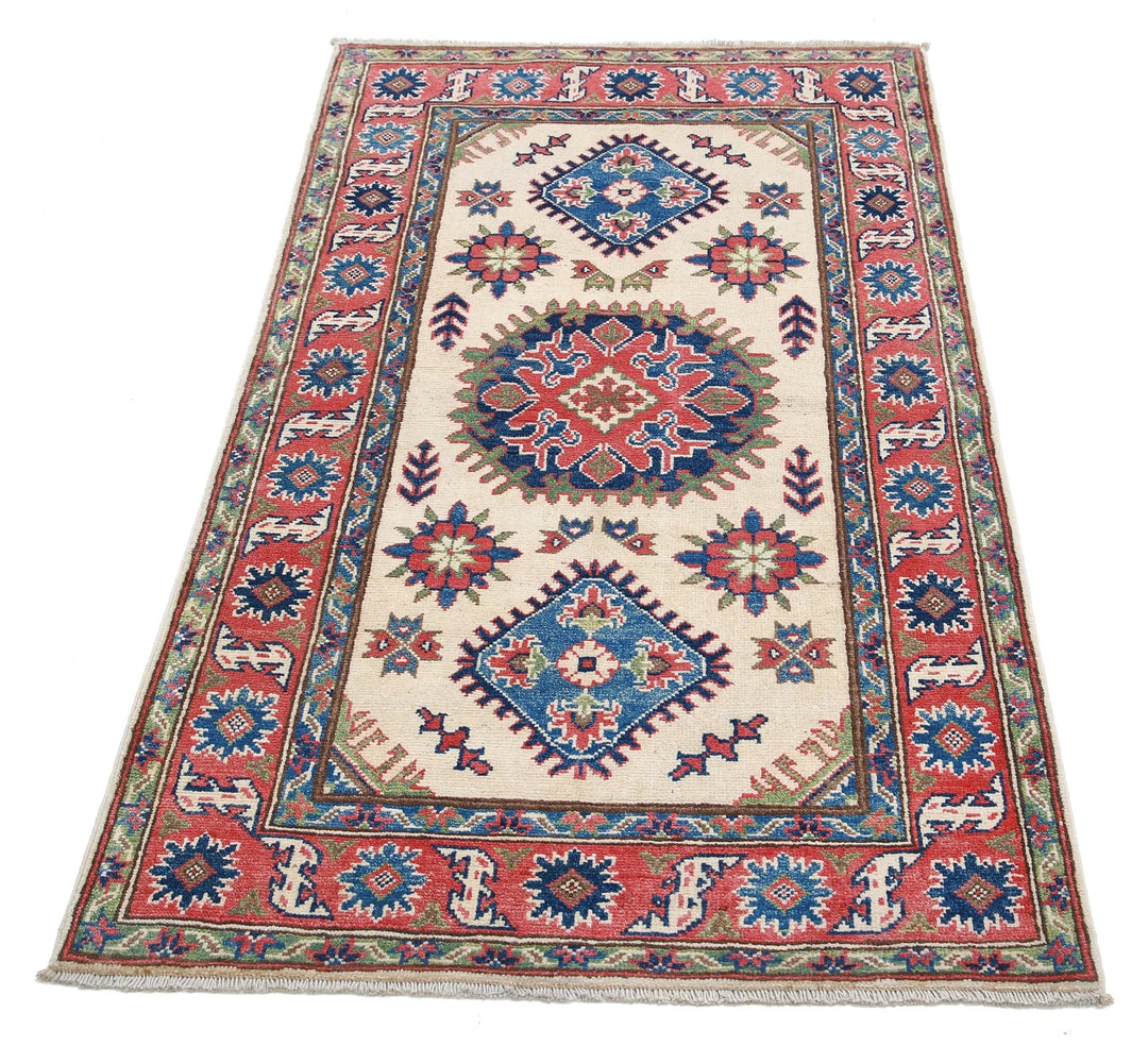 Afghan Kazak Rug 2' 10" x 4' 11" Hand-Knotted | No. AT22998