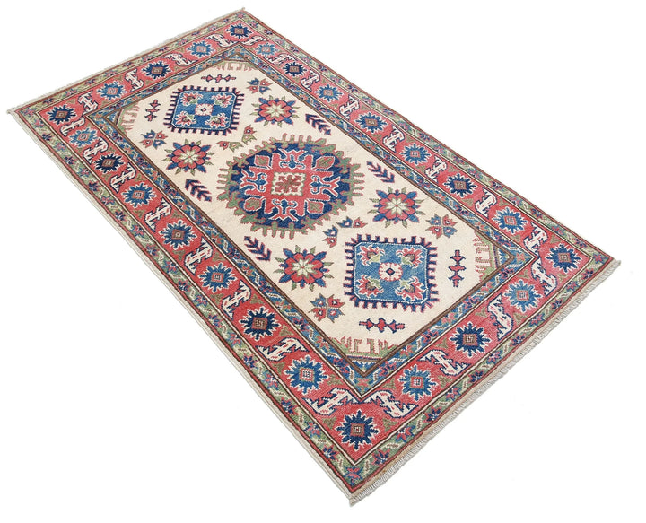 Afghan Kazak Rug 2' 10" x 4' 11" Hand-Knotted | No. AT22998