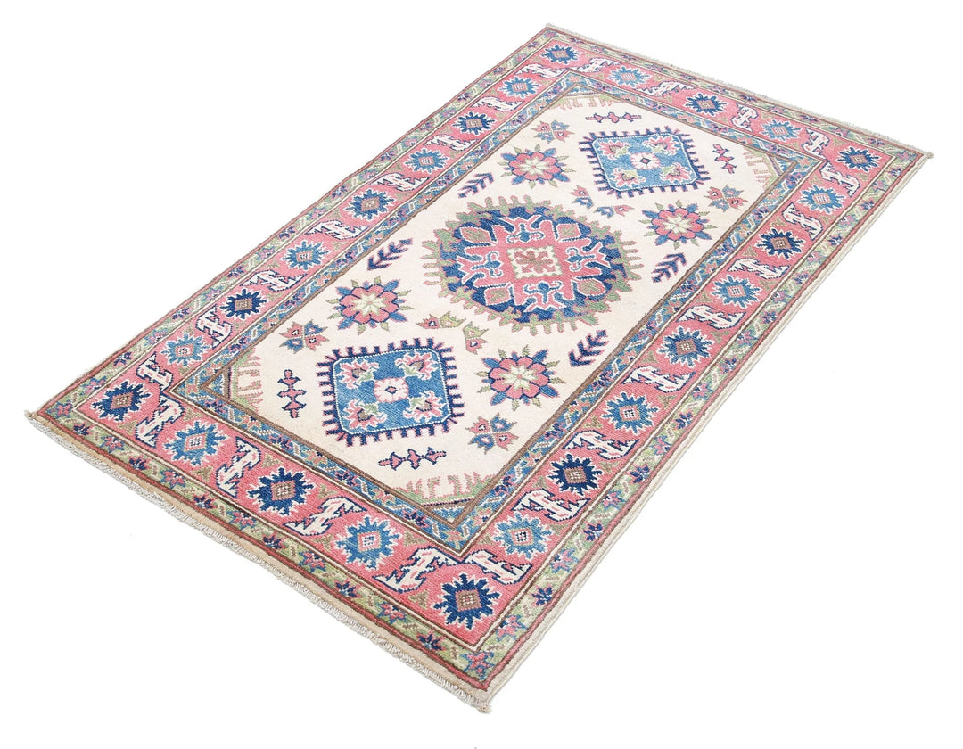 Afghan Kazak Rug 2' 10" x 4' 11" Hand-Knotted | No. AT22998