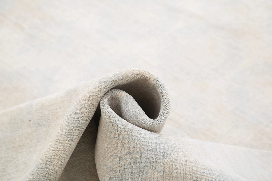 Ivory Afghan Serenity Rug 12' 6" x 17' 1" Hand-Knotted | No. AT23025