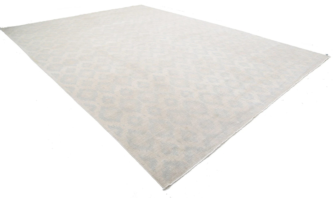Ivory Afghan Serenity Rug 12' 6" x 17' 1" Hand-Knotted | No. AT23025