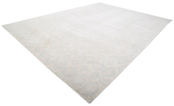 Ivory Afghan Serenity Rug 12' 6" x 17' 1" Hand-Knotted | No. AT23025