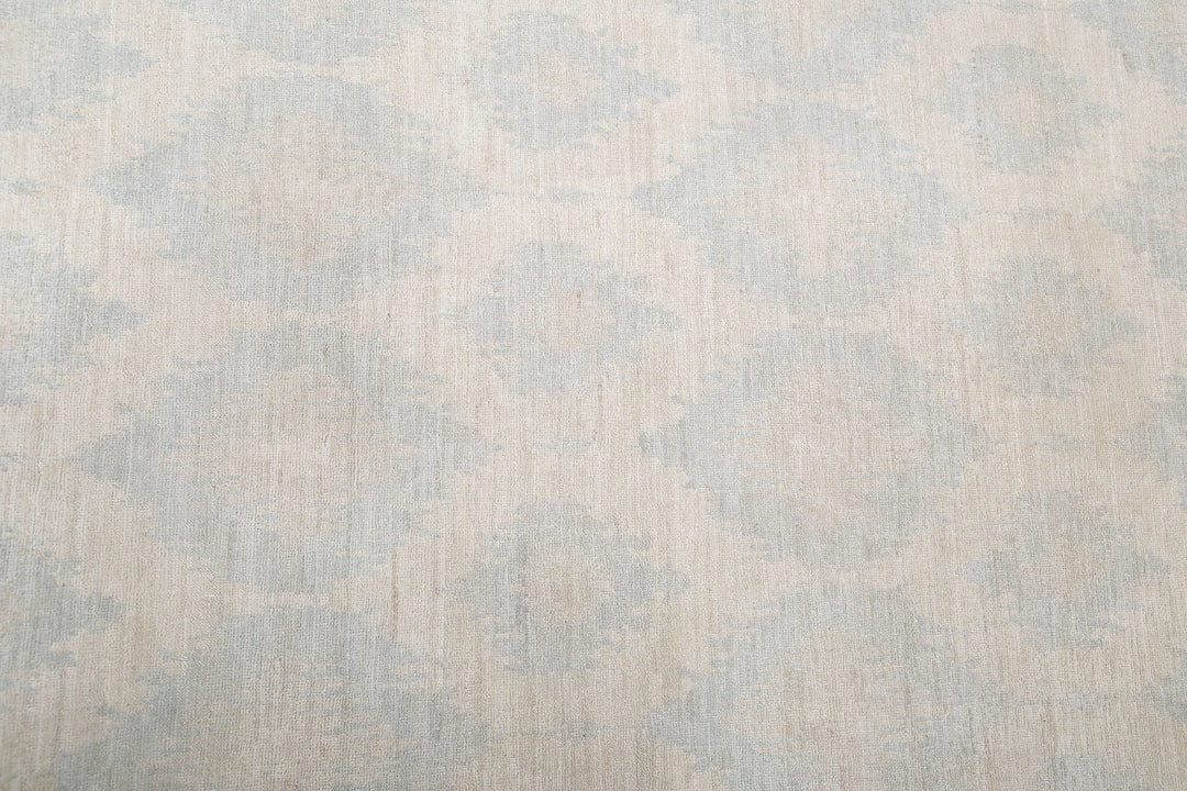 Ivory Afghan Serenity Rug 12' 6" x 17' 1" Hand-Knotted | No. AT23025