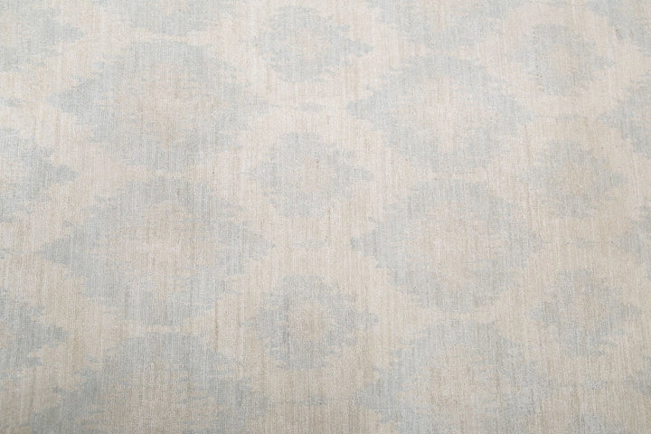 Ivory Afghan Serenity Rug 12' 6" x 17' 1" Hand-Knotted | No. AT23025