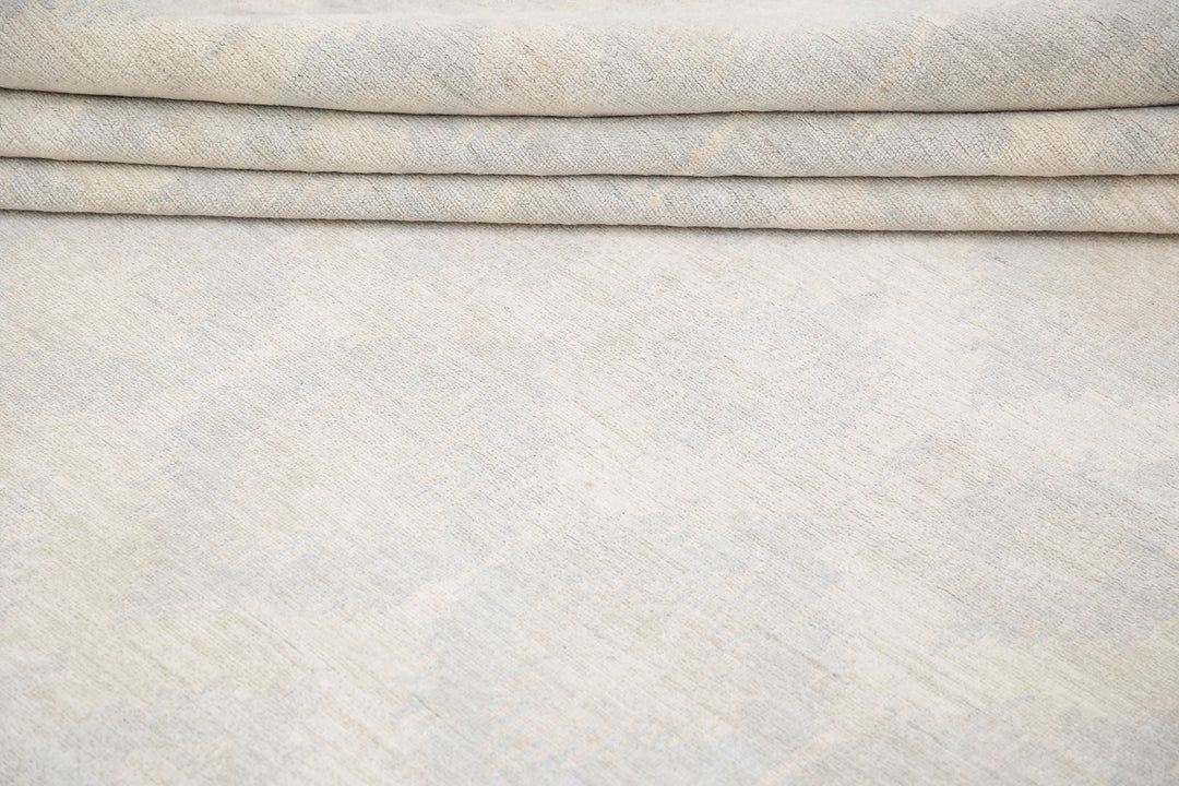 Ivory Afghan Serenity Rug 12' 6" x 17' 1" Hand-Knotted | No. AT23025