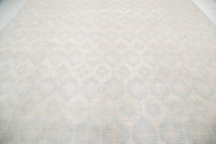 Ivory Afghan Serenity Rug 12' 6" x 17' 1" Hand-Knotted | No. AT23025