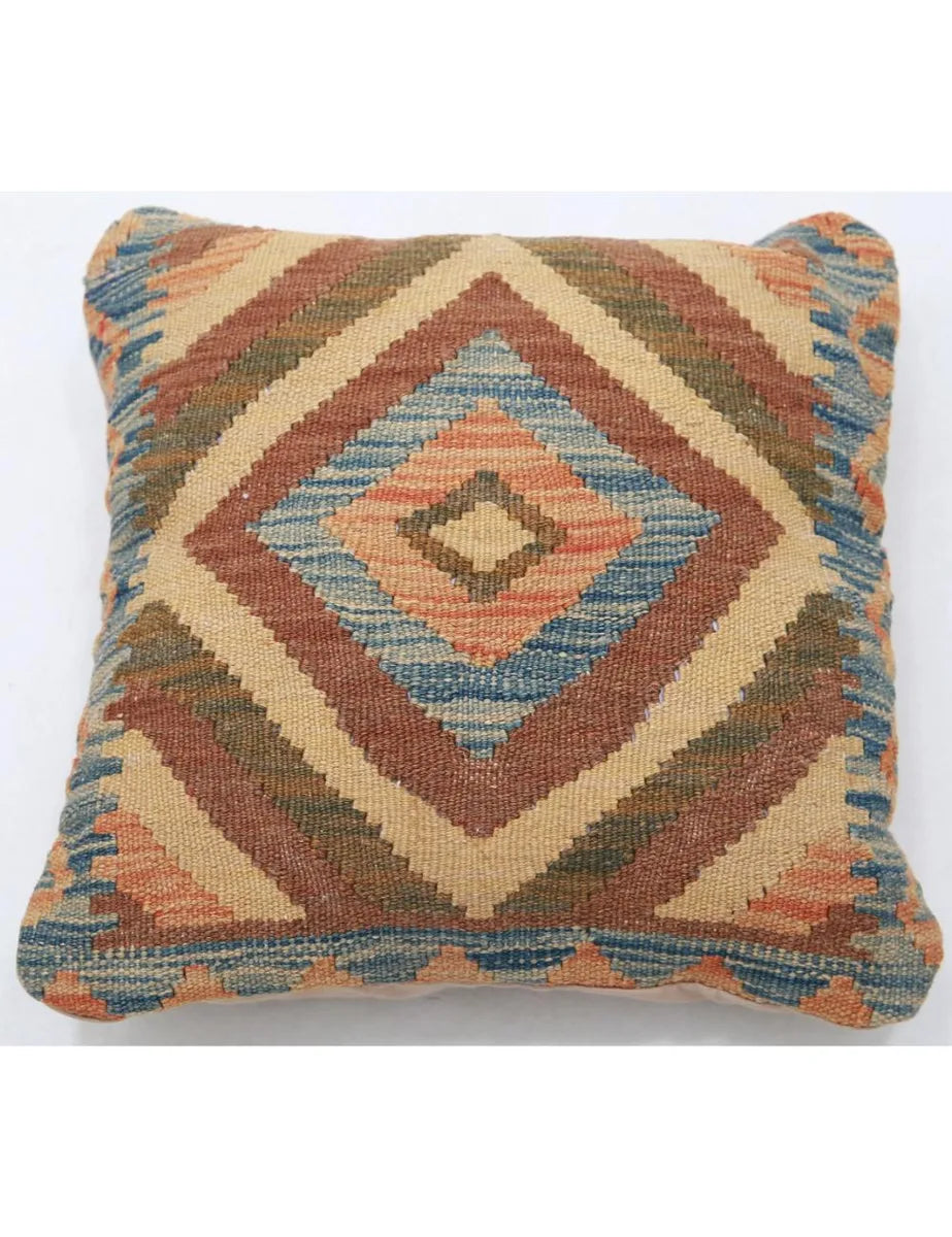 Afghan Tribal Pillow 1' 5" x 1' 5" Hand-Woven | No. AT23091