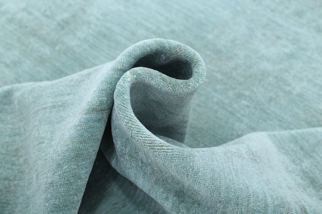 Green Afghan Overdye Rug 6' 0" x 8' 10" Hand-Knotted | No. AT23175