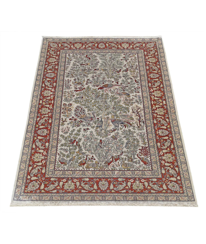 Chinese Hereke Rug 2' 7" x 3' 11" Hand-Knotted | No. AT23313