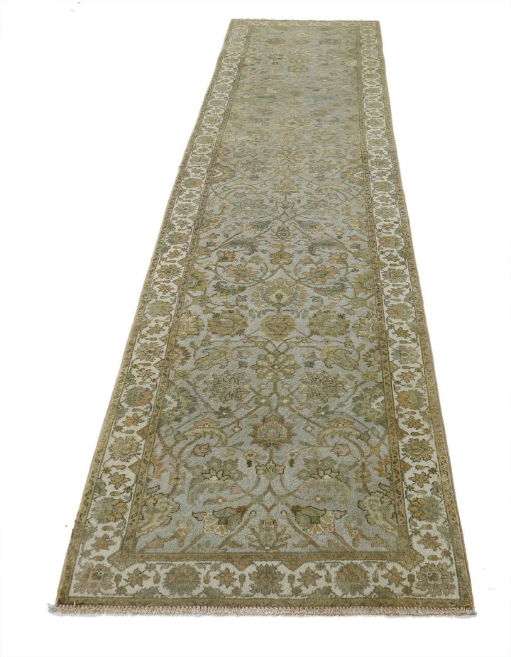 Grey Ivory Indian Ziegler Rug 2' 8" x 11' 8" Hand-Knotted | No. AT23332