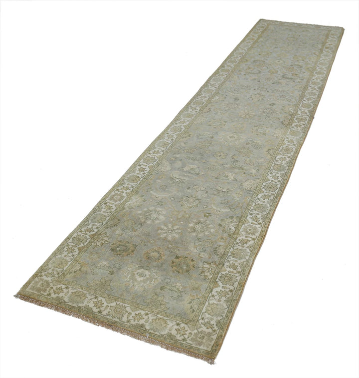 Grey Ivory Indian Ziegler Rug 2' 8" x 11' 8" Hand-Knotted | No. AT23332