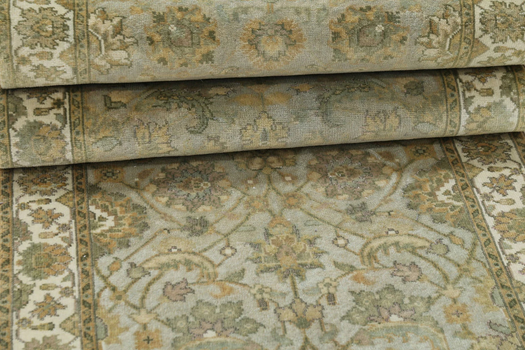 Grey Ivory Indian Ziegler Rug 2' 8" x 11' 8" Hand-Knotted | No. AT23332