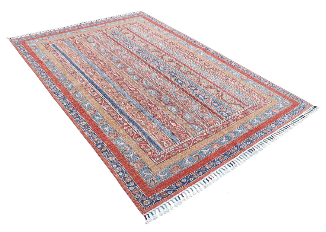 Afghan Shaal Rug 5' 7" x 7' 11" Hand-Knotted | No. AT23404